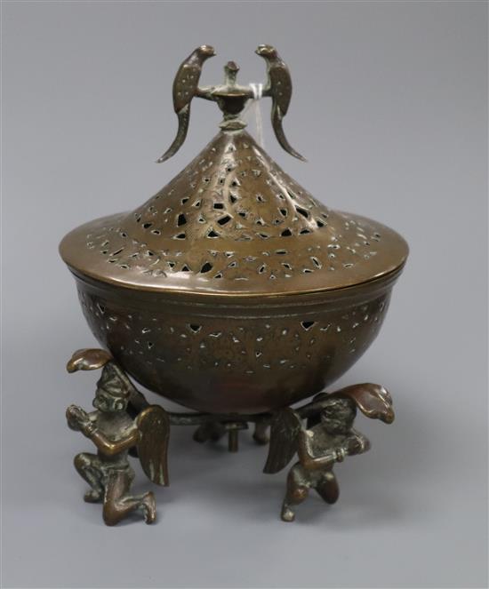 A 19th century South East Asian bronze incense censer